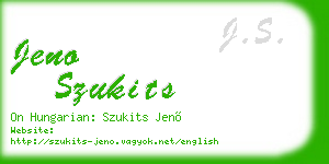jeno szukits business card