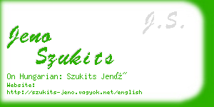 jeno szukits business card